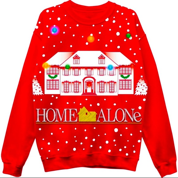 Unisex Home Alone Light Up Fleece Crewneck Fleece Sweater brand new - Picture 1 of 3